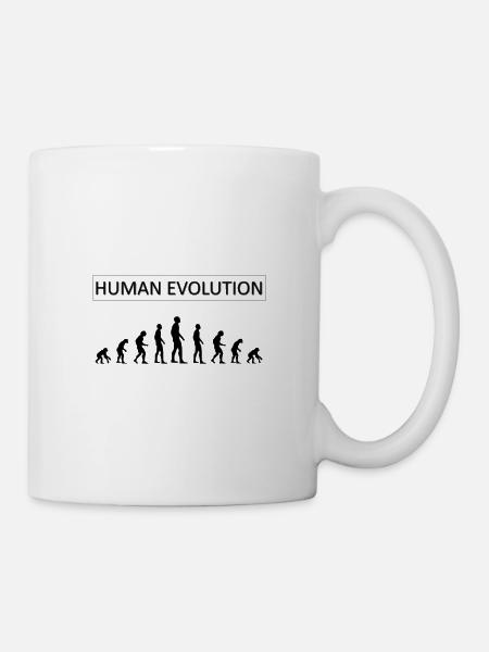 Human Evolution Lustiges Design - Tasse - Weiß