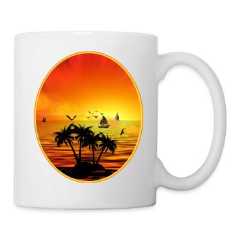 tee shirt vacances - Mug blanc - blanc - Droite