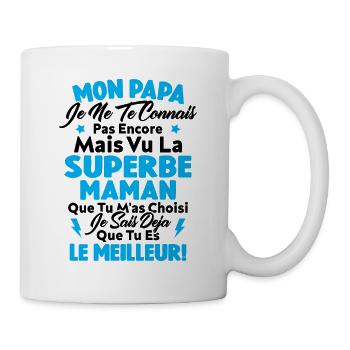Mon Papa Je Te Connais Pas Encore Cadeau Grossesse - Mug blanc - blanc - Droite
