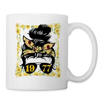 Tournesol Maman Née 1977 Anniversaire - Mug blanc - blanc - Droite