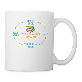 Zyklus Eines Buch-kater-bücherwurm-lesebuchs - Tasse - Weiß - Rechts