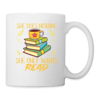 Livre-fille-rat-de-livre-lecture-livre-lecteur - Mug blanc - blanc - Droite