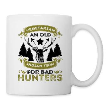 Vieux terme indien végétarien pour Bad Hunter - Mug blanc - blanc - Droite
