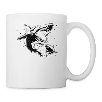 Hai Fisch Hai-Liebhaber Haifisch Großer weißer Hai - Tasse - Weiß - Rechts