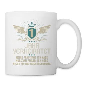 1 an marié seulement 2 erreurs 1.Anniversaire de mariage - Mug blanc - blanc - Droite