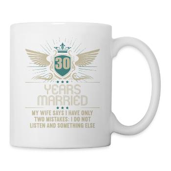 30 ans marié seulement 2 erreurs 30.Anniversaire de mariage - Mug blanc - blanc - Droite