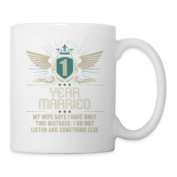 1 an marié seulement 2 erreurs 1.Anniversaire de mariage - Mug blanc - blanc - Droite