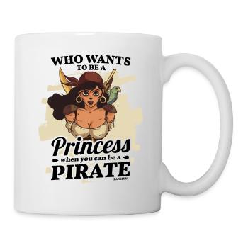 Qui veut être une princesse quand vous pouvez être un pirate - Mug blanc - blanc - Droite