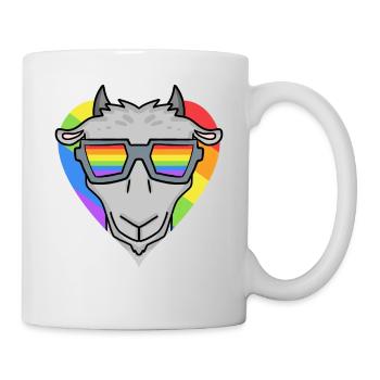 LGBT Tier Ziege Regenbogen - Tasse - Weiß - Rechts