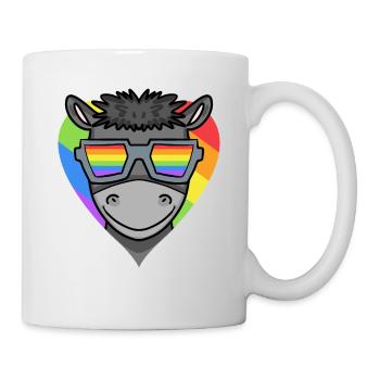 LGBT Tier Esel Regenbogen - Tasse - Weiß - Rechts