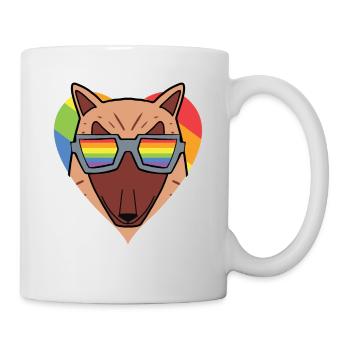 LGBT Hund Regenbogen - Tasse - Weiß - Rechts