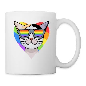 LGBT Cat Japanese Bobtail Rainbow - Mug - white - Right