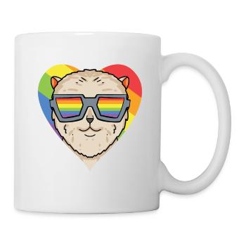 LGBT Dog Dwarf Spitz Rainbow - Mug - white - Right