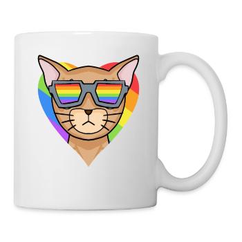 LGBT Cat Abyssinian Cat Rainbow - Mug - white - Right
