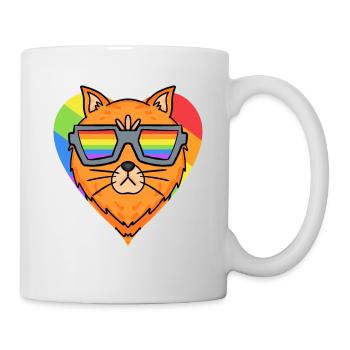 Chat LGBT Maine Coon Rainbow - Mug blanc - blanc - Droite