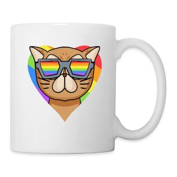 CHAT LGBT Chat Persan Arc-en-ciel - Mug blanc - blanc - Droite