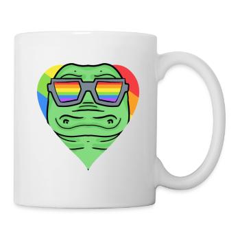 LGBT Tier Krokodil Regenbogen - Tasse - Weiß - Rechts