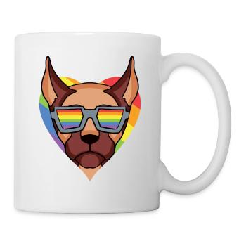 Chien LGBT Great Dane Rainbow - Mug blanc - blanc - Droite