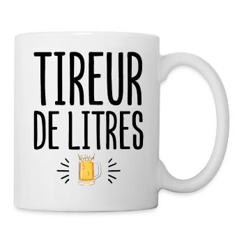 Tireur de litres cadeau humour alcool bière homme - Mug blanc - blanc - Droite