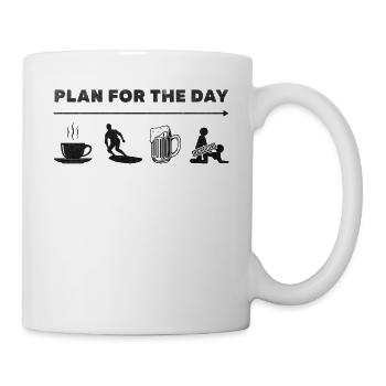 Plan surfeur pour la journée de surf - Mug blanc - blanc - Droite