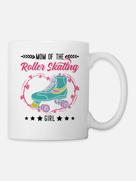 Rollschuh Mädchen Mama Rollkunstlauf - Tasse - Weiß