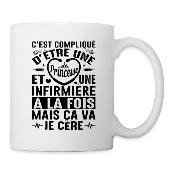 Infirmière Princesse Cadeau Anniversaire Médecine - Mug blanc - blanc - Droite