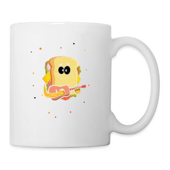 Guitariste Guitare Sandwich Musicien Guitare Essen - Mug blanc - blanc - Droite