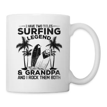Surfen Ich habe zwei Titel Surfing Legend & - Tasse - Weiß - Rechts