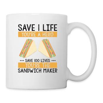 Food Makers Grill BBQ Sandwich Grill Maître - Mug blanc - blanc - Droite
