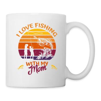 J’aime pêcher avec ma mère Pêche - pour les enfants - Mug blanc - blanc - Droite