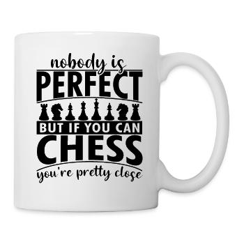 Niemand ist perfekt Schachspieler - Tasse - Weiß - Rechts