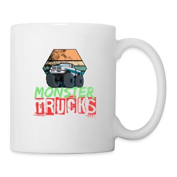 Monster Truck Große Reifen Kind Liebe I Geschenk - Tasse - Weiß - Rechts
