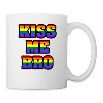 Kiss Me Bro Gay Pride - Mug - white - Right