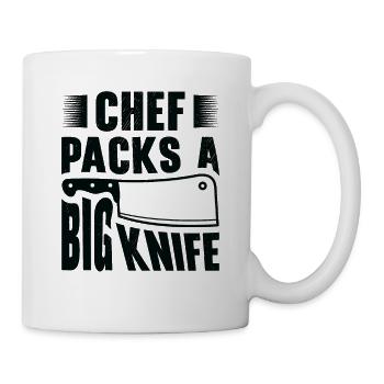 Chef Big Knife Slicing Cooking Meals - Mug - white - Right