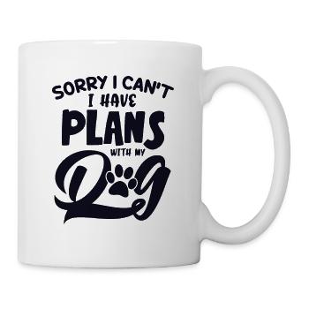 I cant I have Plans with my Dog Wauwau Mâle - Mug blanc - blanc - Droite