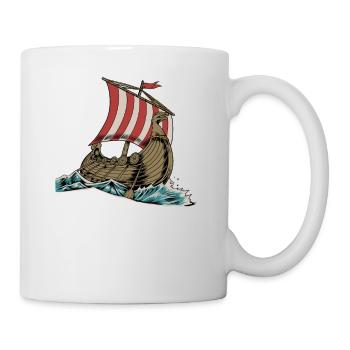 Navire viking nordique Drakkar - Mug blanc - blanc - Droite