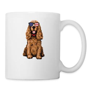 Cocker Spaniel 4. Juli Patriotischer Amerikaner - Tasse - Weiß - Rechts