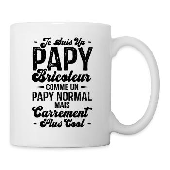 Papy bricoleur comme un papy normal - Mug blanc - blanc - Droite