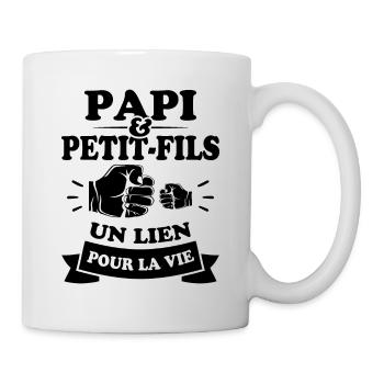 Papi et petit fils un lien pour la vie cadeau papy - Mug blanc - blanc - Droite