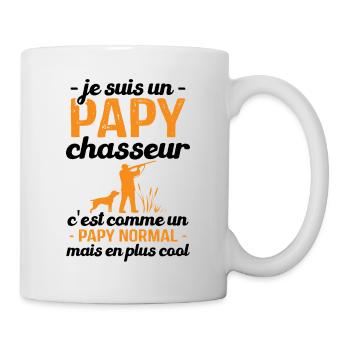 Je suis un papy chasseur comme un papy normal - Mug blanc - blanc - Droite