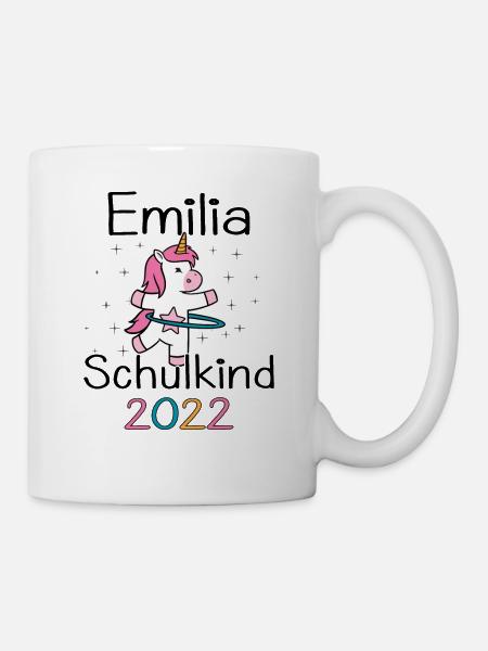 Einschulung 2022 Emilia Einhorn Erstklässler 2022 - Tasse - Weiß