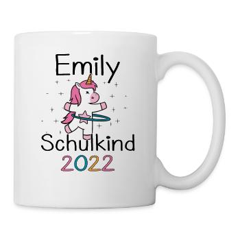 Einschulung 2022 Emily Einhorn Erstklässler 2022 - Tasse - Weiß - Rechts