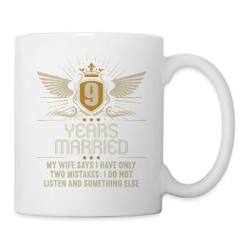 9 ans marié seulement 2 erreurs 9.Anniversaire de mariage - Mug blanc - blanc - Droite