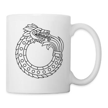 Quetzalcoatl Ouroboros Vieux Serpent Aztèque Ma - Mug blanc - blanc - Droite