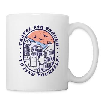 Reise weit genug, um dich selbst zu finden Reise w - Tasse - Weiß - Rechts