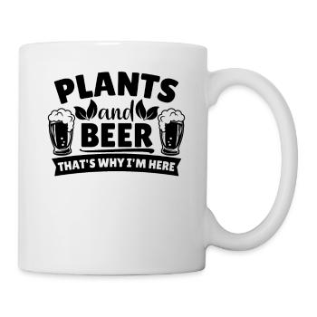 Pflanzen und Bier Vegan Veganer lustig Spruch - Tasse - Weiß - Rechts