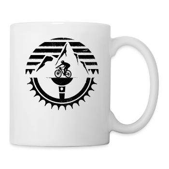 Mountainbike Radfahren Radfahrer Vintage - Tasse - Weiß - Rechts