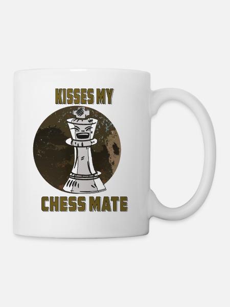 KISS MY CHECKMATE - Tasse - Weiß