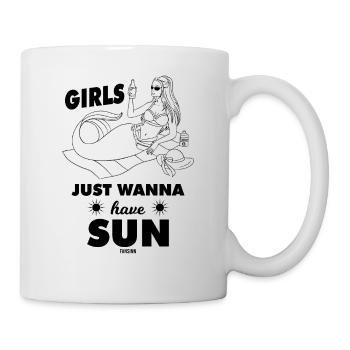 Mutter Meerjungfrau schwimmen Geschenk - Tasse - Weiß - Rechts