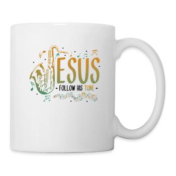 Jesus,Saxophone,Music,Religious. - Mug - white - Right